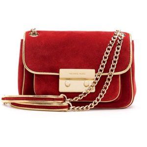 MICHAEL KORS Red Velvet Crossbody Bag